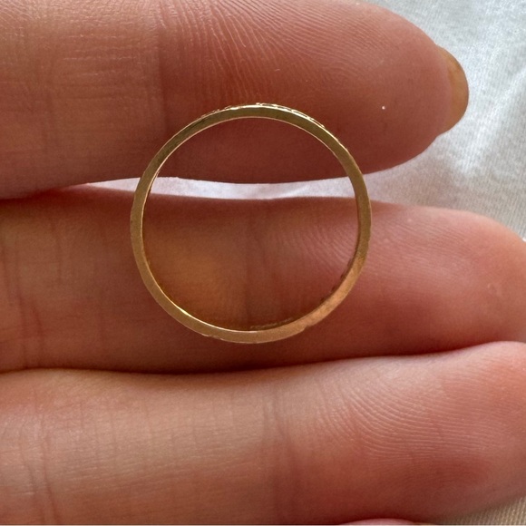 14k Yellow Gold Pave Screw Band - Picture 9 of 15